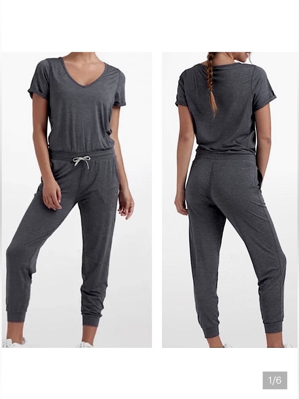 Vuori All Day Jumpsuit Size XL Charcoal Heather Performance Athleisure